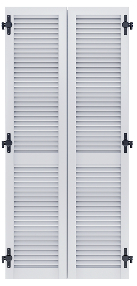 Persiana bianca cardine a muro linea Celeste vista esterna