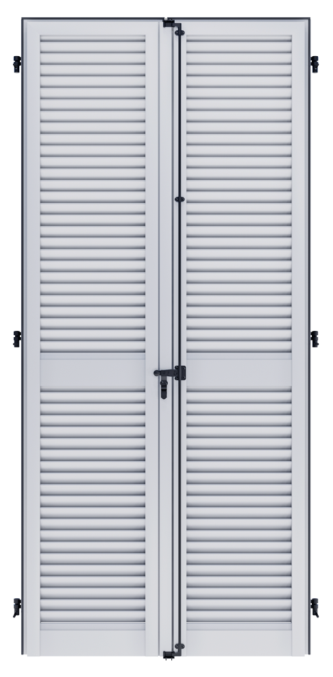 Persiana bianca cardine a muro linea Celeste vista interna