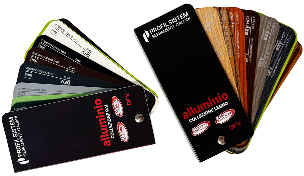 Due mazzette colore per l'alluminio