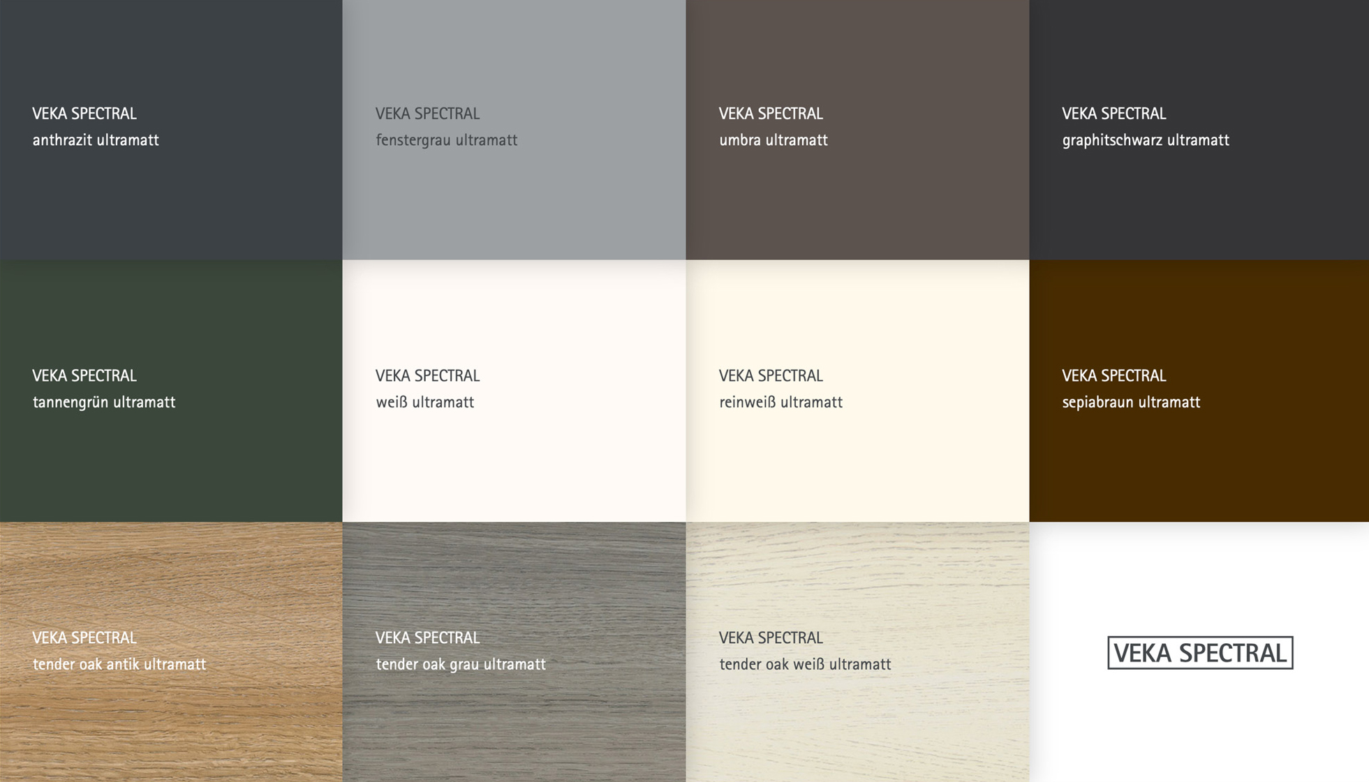 serramenti in pvc lista colori gamma spectral