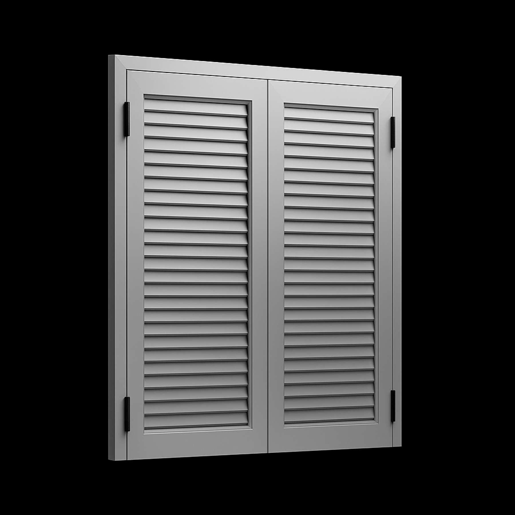 Persiane in alluminio bianche linea Melissa su fondo nero