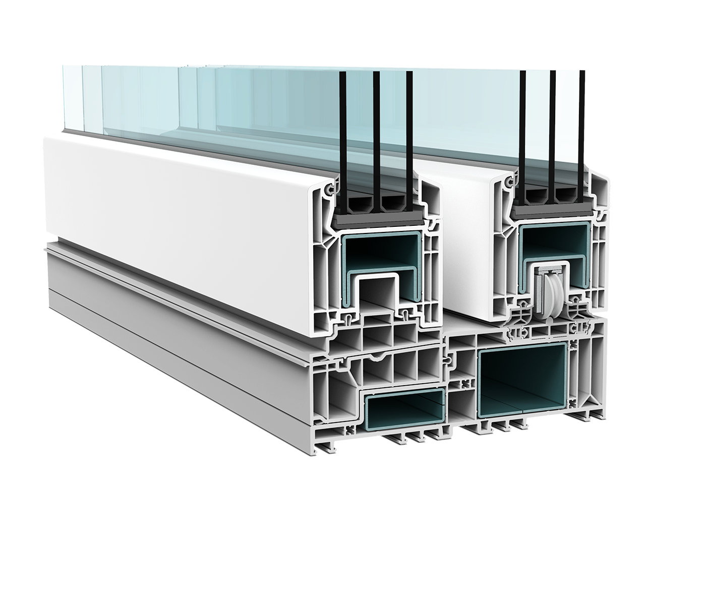 serramento in pvc scorrevoli linea Aria Vekamotion82 bianco