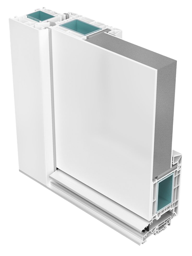 portoncino di ingresso in pvc sezione